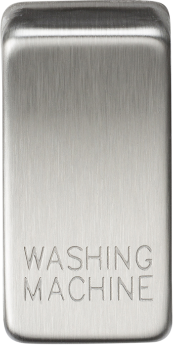 Knightsbridge Brushed Chrome Engraved Switch Cover marked "WASHING MACHINE"