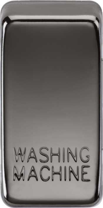 Knightsbridge Black Nickel Engraved Switch Cover marked "WASHING MACHINE"