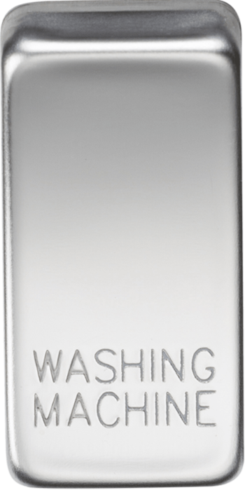 Knightsbridge Polished Chrome Engraved Switch Cover marked "WASHING MACHINE"