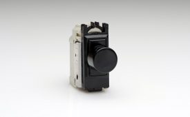 Varilight Power Grid Black Modules 2-Way V-Plus Push On/Off Rotary Dimmer 40-400W (1 Grid Space)