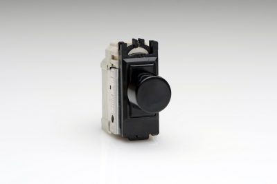 Varilight Power Grid Black Modules 2-Way V-Plus Push On/Off Rotary Dimmer 40-400W (1 Grid Space)