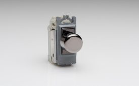 Varilight Iridium Black 2-Way Push-On/Off Rotary LED Dimmer 0-120W (1-10 LEDs) (1 Grid Space) Module