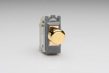 Varilight Polished Brass 2-Way Push-On/Off Rotary LED Dimmer 15-180W (max 20 LEDs) Module