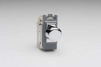 Varilight Polished Chrome 2-Way Push-On/Off Rotary Dimmer 40-250W (1 Grid Space) Module
