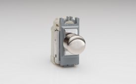 Varilight Power Grid Steel Modules 2-Way V-Dim Push On/Off Rotary Dimmer 40-250W (1 Grid Space)
