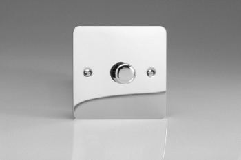 Varilight Ultraflat Polished Chrome 1-Gang 2-Way Push-On/Off Rotary Dimmer 1 x 60-400W