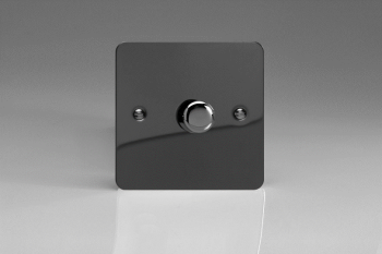 Varilight Ultraflat Iridium Black 1-Gang 2-Way Push-On/Off Rotary Dimmer 1 x 60-400W
