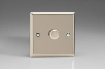 Varilight Classic Satin Chrome 1-Gang 2-Way Push-On/Off Rotary Dimmer 1 x 60-400W