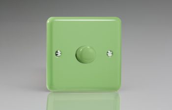 Varilight Lily Range Beryl Green 1-Gang 2-Way Push-On/Off Rotary LED Dimmer 1 x 0-120W (1-10 LEDs)