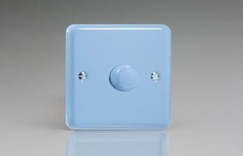 Varilight Lily Duck Egg Blue 1-Gang 2-Way Push-On/Off Rotary LED Dimmer 1 x 0-120W (1-10 LEDs)