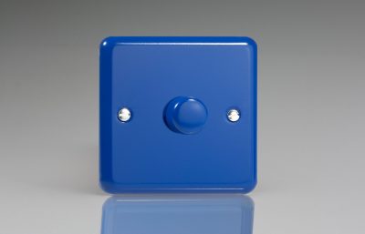 Varilight Lily Reflex Blue 1-Gang 2-Way Push-On/Off Rotary LED Dimmer 1 x 0-120W (1-10 LEDs)