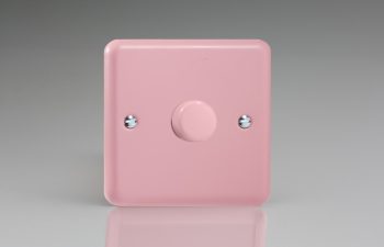 Varilight Lily Rose Pink 1-Gang 2-Way Push-On/Off Rotary LED Dimmer 1 x 0-120W (1-10 LEDs)