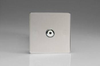 Varilight Flat Plate Screwless Polished Chrome 1-Gang 1-Way Remote/Touch Control Master LED Dimmer 1 x 0-100W (1-10 LEDs)