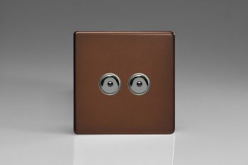 Varilight Screwless Mocha 2-Gang 1-Way Remote Control/Touch Master Dimmer 2 x 40-400W