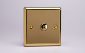 Varilight Classic Victorian Brass 1-Gang 1-Way V-Pro IR Remote/Touch Control Master LED Dimmer 1 x 0-100W