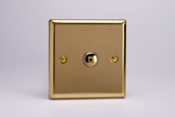 Varilight Classic Victorian Brass 1-Gang 1-Way V-Pro IR Remote/Touch Control Master LED Dimmer 1 x 0-100W