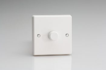 Varilight White Dimmer White knob 1-Gang 2-Way Push-On/Off Rotary LED Dimmer 1 x 0-120W (1-10 LEDs)