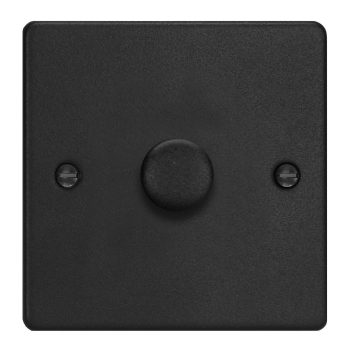 Varilight Essential Matt Black 1-Gang 2-Way V-Pro Push On/Off Rotary LED Dimmer 1 x 0-120W