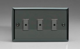 Varilight Classic Iridium Black  3-Gang 1-Way Remote/Tactile Touch Control Master LED Dimmer 3 x 0-100W (1-10 LEDs)
