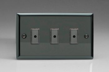 Varilight Classic Iridium Black  3-Gang 1-Way Remote/Tactile Touch Control Master LED Dimmer 3 x 0-100W (1-10 LEDs)