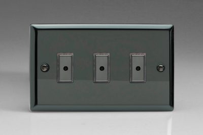 Varilight Classic Iridium Black  3-Gang 1-Way Remote/Tactile Touch Control Master LED Dimmer 3 x 0-100W (1-10 LEDs)