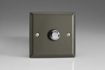 Varilight Classic Graphite 1-Gang 2-Way Push-On/Off Rotary LED Dimmer 1 x 0-120W (1-10 LEDs)
