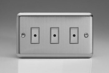 Varilight Classic Matt Chrome 3-Gang 1-Way Remote/Tactile Touch Control Master LED Dimmer 3 x 0-100W (1-10 LEDs)