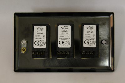 Varilight Classic Matt Chrome 3-Gang 2-Way Push-On/Off Rotary LED Matrix Dimmer 3 x 15-180W (max 20 LEDs) (Twin Plate) Matrix System - Image 2