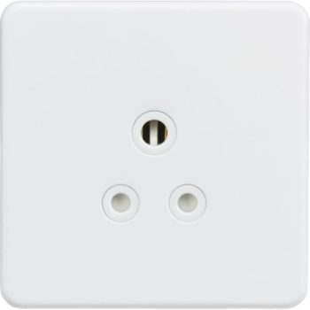 Knightsbridge Screwless Matt White 5A Unswitched Round Socket