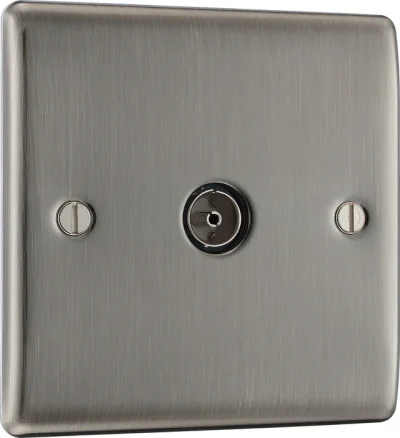 BG Electrical Nexus Metal TV Aerial Socket - Brushed Iridium