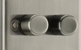 BG Electrical Nexus Metal 2-Way Double Trailing Edge Dimmer Push On/Off - Brushed Iridium