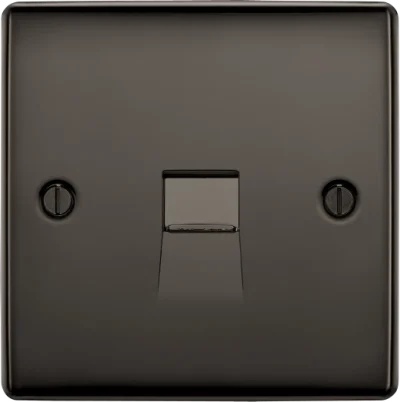 BG Electrical Nexus Metal Black Nickel, Single Master Telephone Socket, Screw Type