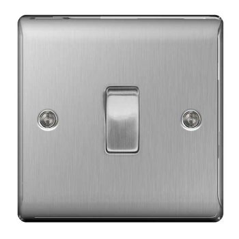 BG Nexus Metal Brushed Steel 1 Gang 2-Way Light Switch
