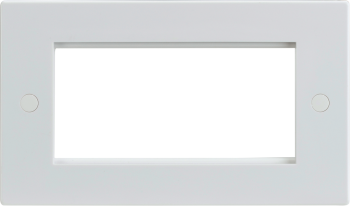 Knightsbridge White Square Edge 4 Gang Modular Faceplate