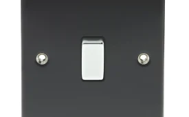 BG Electrical Nexus Metal Matt Black & Chrome Intermediate Light Switch