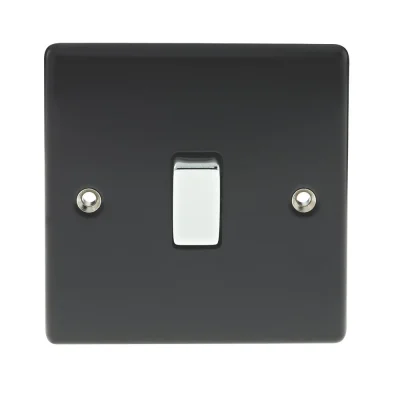 BG Electrical Nexus Metal Matt Black & Chrome Intermediate Light Switch