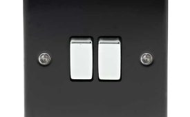 BG Electrical Nexus Metal Double Light Switch 10A - Matt Black