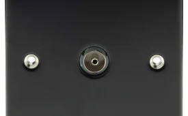 BG Electrical Nexus Metal Matt Black & Chrome Single 1 Gang Co Axial (TV) Outlet