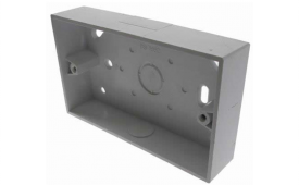 Double Gang PVC - 32mm Double Gang PVC Back Box with 20mm Knockout - White