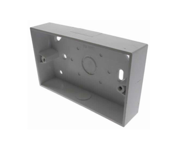 Double Gang PVC - 32mm Double Gang PVC Back Box with 20mm Knockout - White