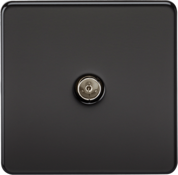 Knightsbridge Screwless Matt Black 1 Gang TV Outlet (Non-Isolated)