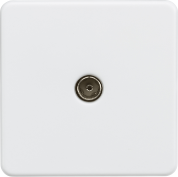 Knightsbridge Screwless Matt White TV outlet (Non-Isolated)