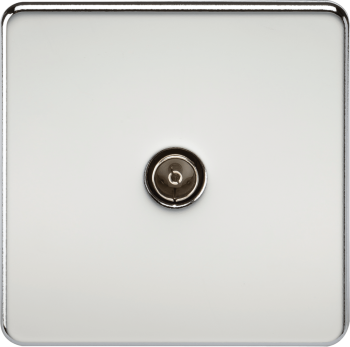 Knightsbridge Screwless Polished Chrome TV Outlet (Non-Isolated)