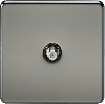 Knightsbridge Screwless Black Nickel 1G SAT TV Outlet (Non-Isolated)