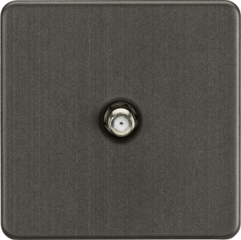 Knightsbridge Screwless Smoked Bronze 1G SAT TV Outlet (Non-Isolated)