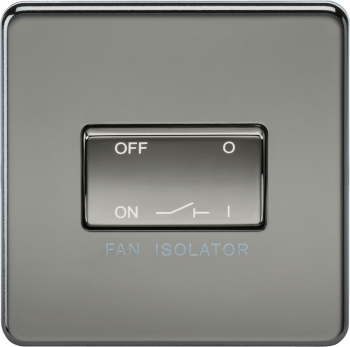 Knightsbridge Screwless Black Nickel 10AX 3 Pole Fan Isolator Switch
