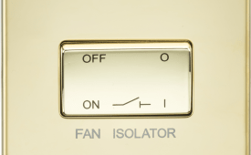 Knightsbridge Screwless Polished Brass 10A Fan Isolator Switch