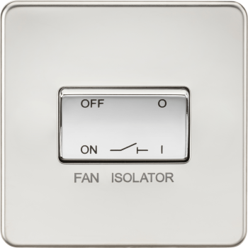 Knightsbridge Screwless Polished Chrome 10AX Fan Isolator Switch