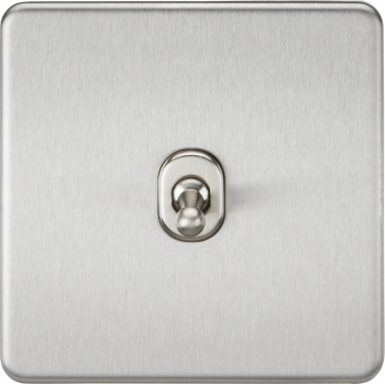 Knightsbridge Brushed Chrome 10AX 1G Intermediate Toggle Switch