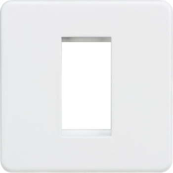 Knightsbridge Screwless Matt White 1 Gang Modular Faceplate